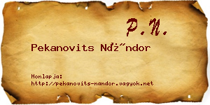 Pekanovits Nándor névjegykártya